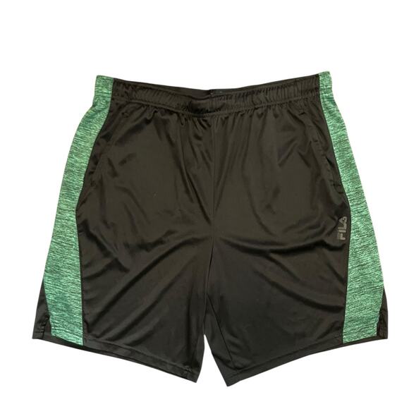 FILA Sport Black & Green Mesh Athletic Shorts XL Men’s Quick Dry Gym Running - Picture 1 of 8